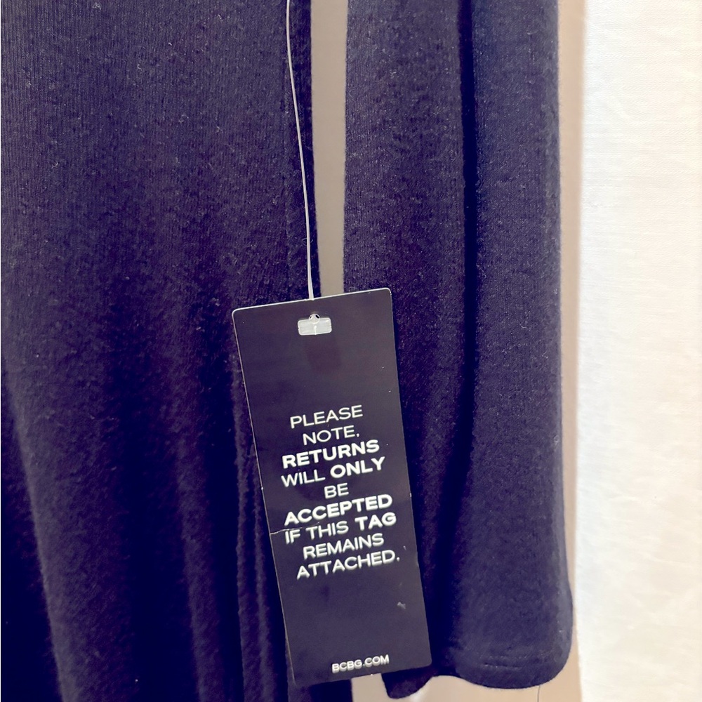 NWT BCBGMAXAZRIA “TIFFANY” ELEGANT BLACK LONG BLACK DRESS LONG SLEEVE- Large - Picture 8 of 14